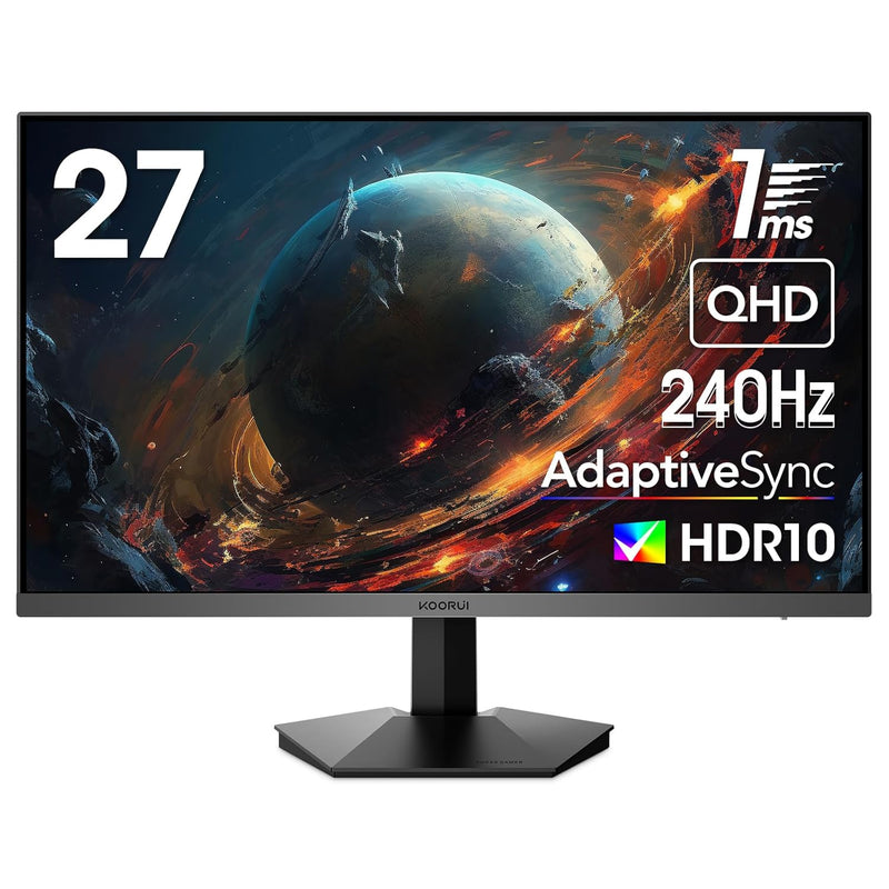 Gaming Monitor, 27 Inch Wqhd 2560 X 1440 Pc Computer Monitor, Up To 240Hz Refr