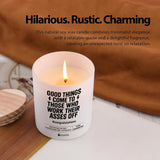 Good Things Come To Those Who Work Their Asses Off Congratulations Gifts On New Job Promotion Gifts For Coworkers Scented Candle Home Office Jar Candle Sage Floral Lavender Scent Soy Wax 9.5 Oz