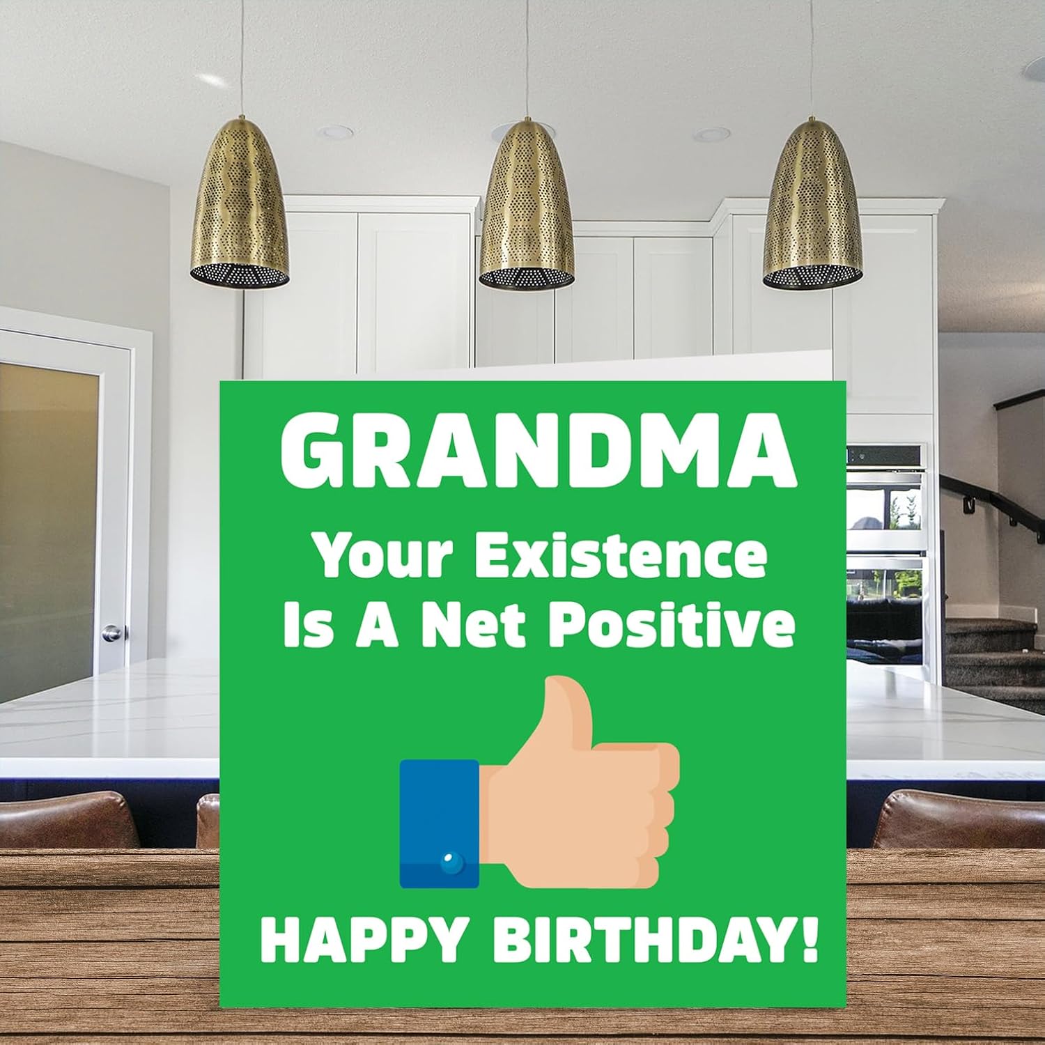 Funny Birthday Cards For Grandma - Your Existence - Joke Happy Birthday Card For Grandma From Grandson Granddaughter, Banter Birthday Gifts, 5.7 X 5.7 Inch Rude Greeting Cards For Grandma