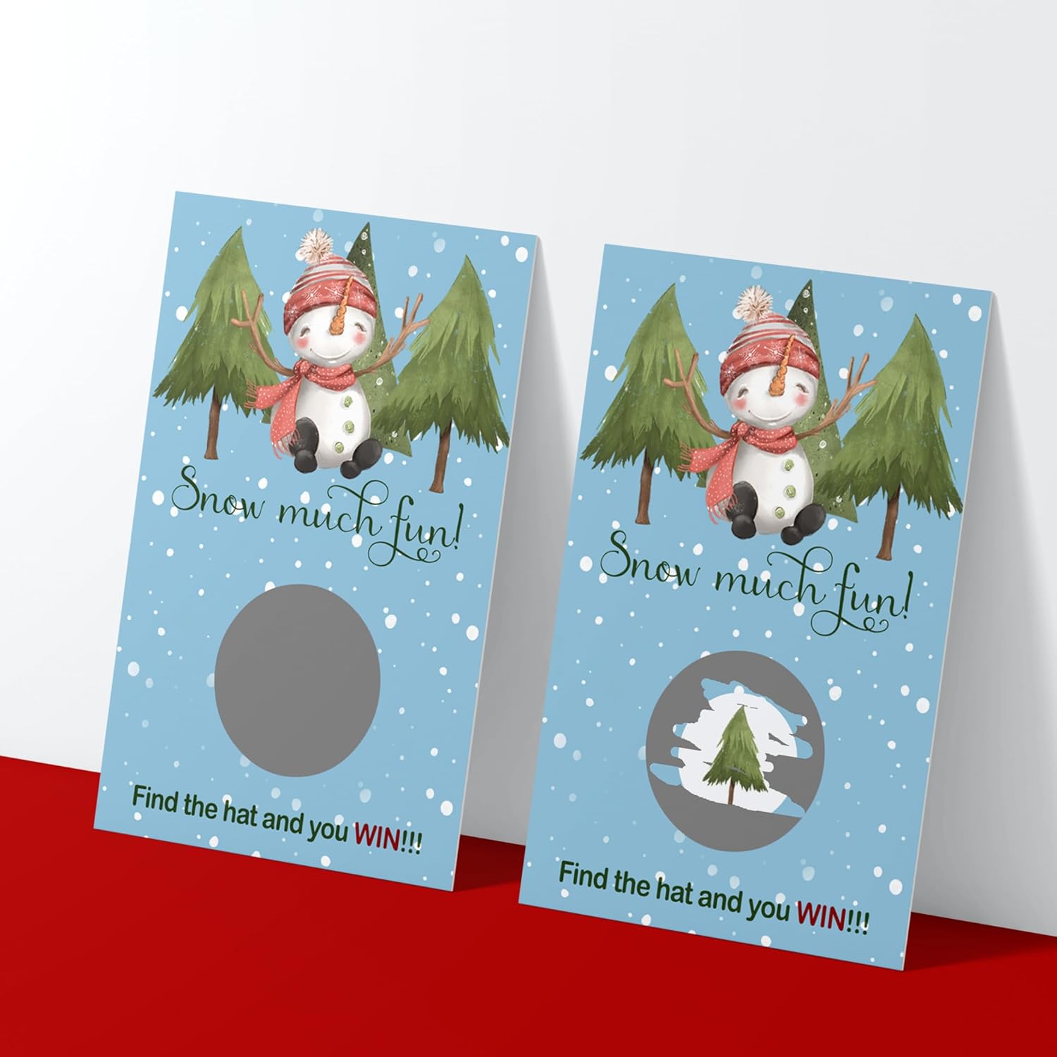 Festive Snowman Scratch-Off Cards: Holiday Party Game For Adults, Family Fun & Group Favors (30 Pack)