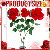 1 Set 5.9 Ft Valentines Giant Artificial Flowers Decoration Flannel Rose With Standing Stems And Base Valentines Giant Flowers Decoration For Wedding Reception Banquet Ceremony Party Window