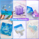 Resin Molds Kit 12Pcs, Epoxy Resin Silicone Molds, Resin Mold Including Cube, Pen Container, Pyramid, Tray, Love, Round, Square, Ball, Flowerpot, Cuboid, Crystal