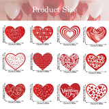 Happy Valentine'S Day Decorations 12Pcs - Heart Hanging Ornaments With Rose & Kiss Me Phrases, Xoxo Red Heart Swirl Spiral Garland For Valentine'S Party, Home, Wedding Decor