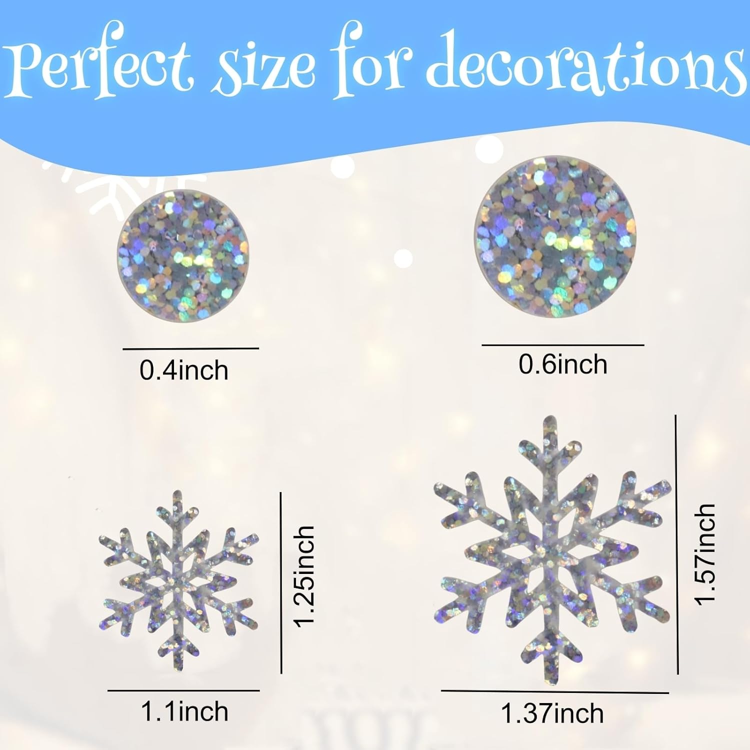 Snowflake Confetti - 300 Pcs Glitter Christmas Confetti For Winter Wonderland Party Decorations, Holographic Snow For Winter Wonderland Baby Shower Decorations
