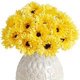 Artificial Gerbera Daisy Flowers African Daisy Yellow Silk Flowers Home Decorations Faux Diy Bouquet For Wedding Engagement Centerpieces Arrangements