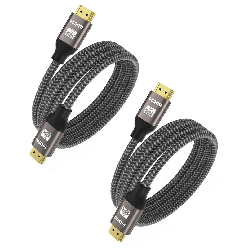 8K Hdmi Cable - 3Ft/2Pack, 8K@60Hz 4K@120Hz Hdmi 2.1 Braided Cord, Supports 48