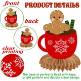 Gingerbread Party Honeycomb Centerpieces 12Pcs Christmas Gingerbread Man Table Centerpieces Gingerbread Theme Table Decorations For Winter Christmas Snowman Party Supplies