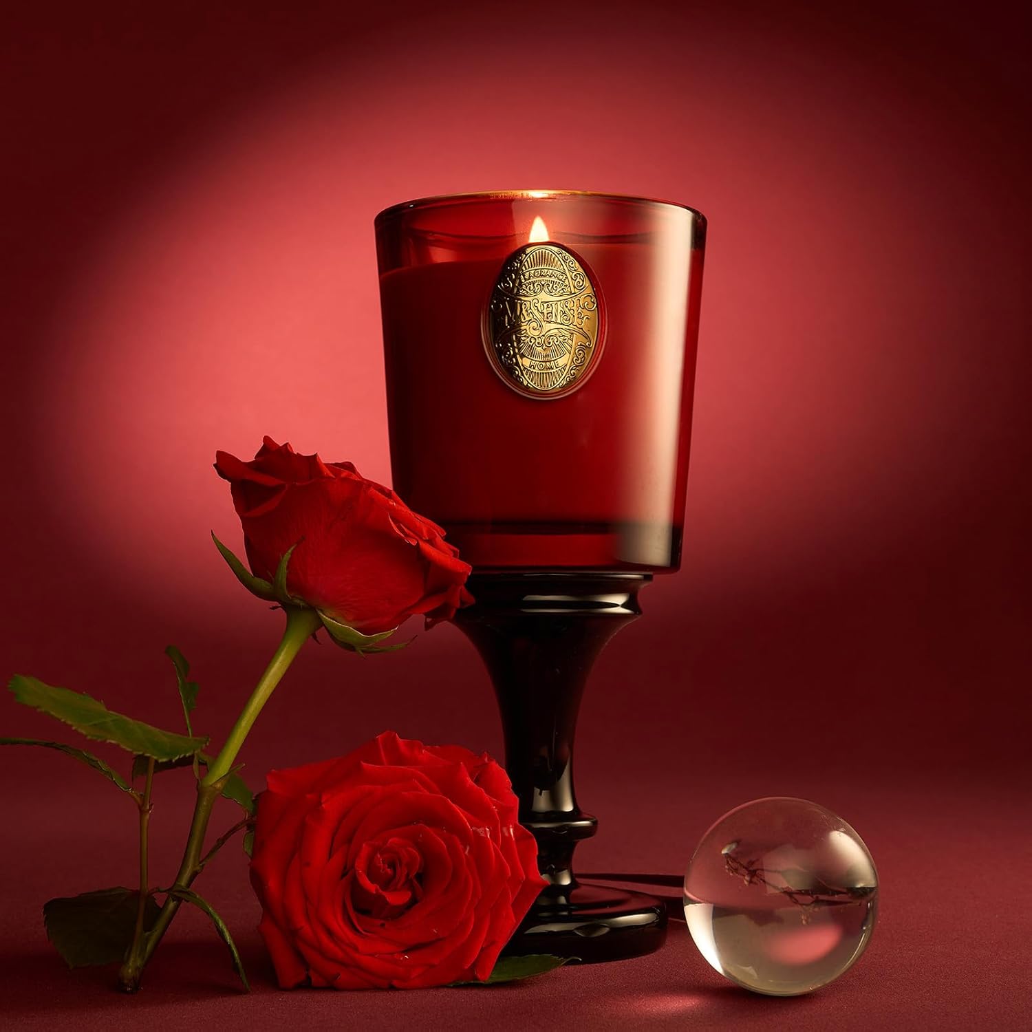 Natural Strong Soy Candle | Red Camellia & Vivid Red | 9.2 Oz, 50H Burn Time | Candle Gift For Her | Scented Candle For Valentine’S Day