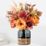 Fake Fall Flowers In Vase,Artificial Flowers With Vase,Centerpiece Table Decorations,Fall Centerpieces For Tables,Fall Kitchen Decor,Fall Flower Arrangements,Home Decor Living Room