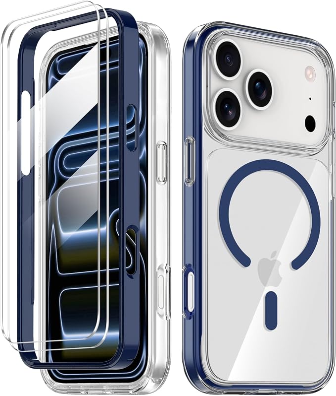 Crystal Clear Magnetic Phone Case with Stand for Apple iPhone 18 Pro Max and iPhone 17 Pro Max
