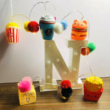 10 Led 5.4Ft Colorful Food Pompoms String Light-Battery Operated -Timer Fairy Light,Night Lights For Patio Party Christm