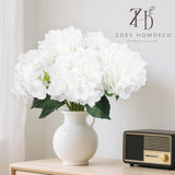 4Pcs Hydrangea Artificial Flowers 25" Faux Hydrangea Flowers, White Fake Hydrangeas Latex Real Touch Flowers With Stems For Home Decor Party Wedding Floral Arrangements