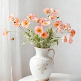 Artificial Flowers 8 Stems Poppy Silk Bouquet,Fake Pooppies Flowers For Wedding, Home, Party Decoration,Table Centerpiece Arrangement(Coral Pink, 8Pcs)