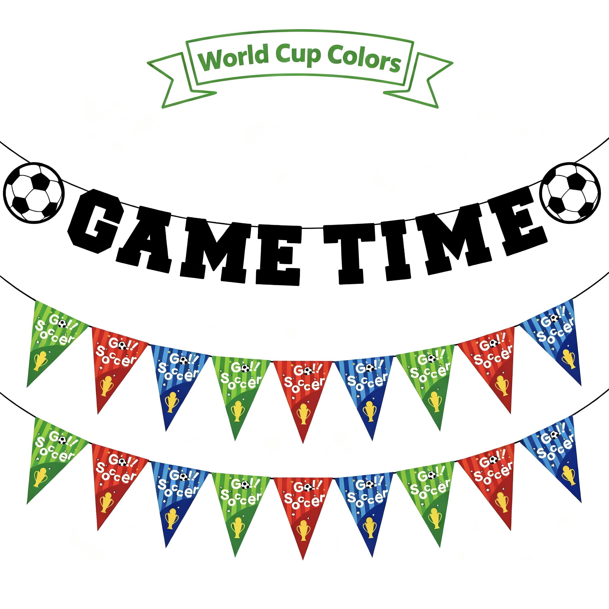World Cup Colors Soccer Banner 16ft Reusable 3 Strings