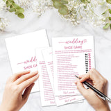 Wedding Shoe Game Cards, Minimalism Wedding Shower Game, 30 Wedding Games Cards, Pink Bridal Shower Games Engagement Party Favors Supplies - B06