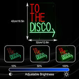 To The Disco Neon Sign LED Wall Light USB Dimmable Arrow Sign for Bar Bedroom Party Decor