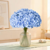 100 Pcs Faux Blue Hydrangea Artificial Flowers Bulk, Fake Silk Hydrangea Flowers Heads With Stems For Wedding Decorations Garden Party Baby Shower Porch Home Decor Table Centerpieces