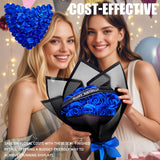 300Pcs Premade Satin Ribbon Rose Petals Half-Finished For Eternal Rose Diy Ramos Forever Flowers Bouquets Everlasting Floral,For Wedding,Anniversary,Birthday (300 Pcs Royal Blue)
