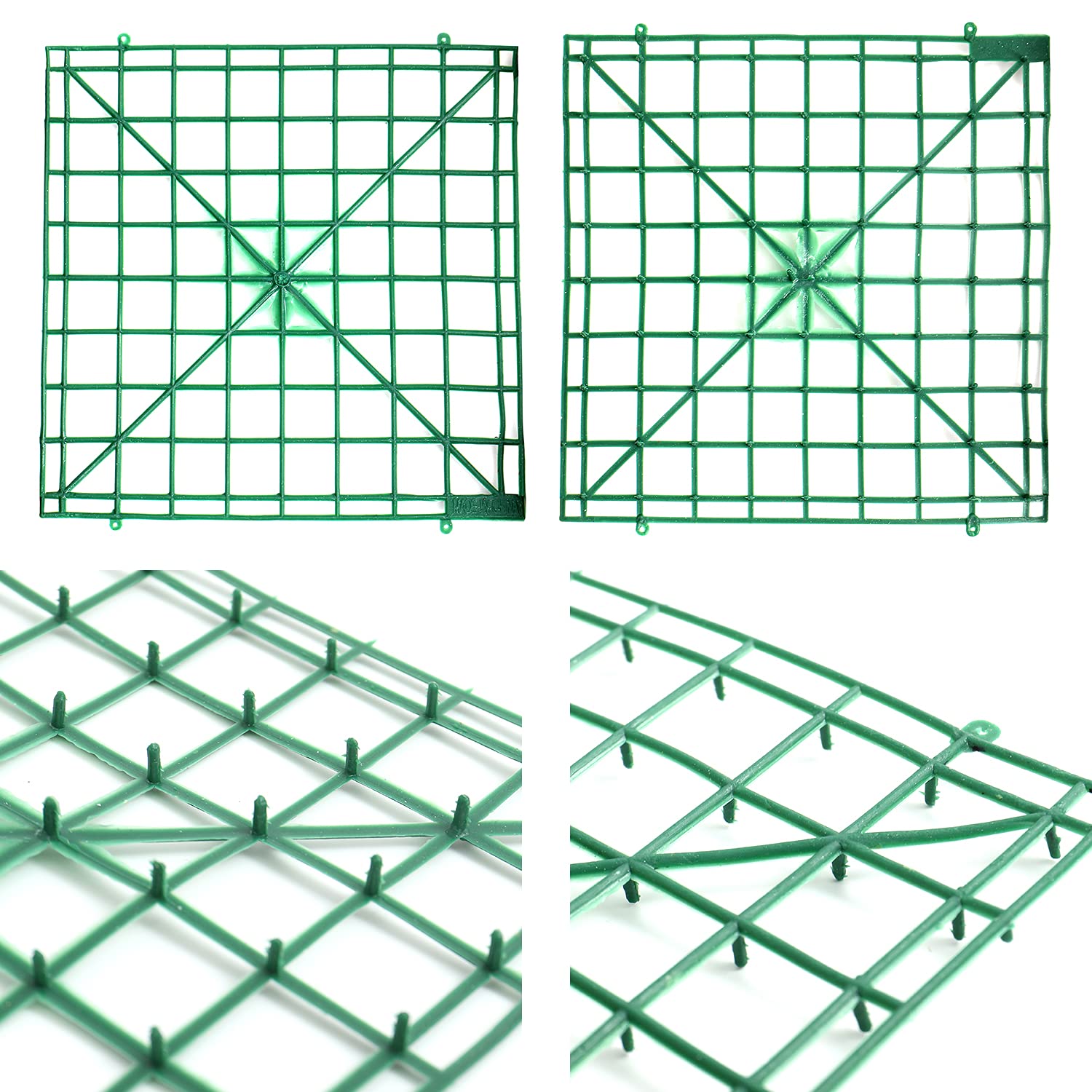 Artificial Flower Grid Panels,Diy Flowers Wall Frames,Flowers Wall Arches Backdrop,Plastic Fences Frames For Wedding Party Flower Grids,Artificial Flowers Plant Base,12Pieces,10X10 Inches
