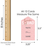Big Dot of Happiness Bride Squad - Rose Gold Bridal Shower or Bachelorette Party Game Pickle Cards - Truth, Dare, Share Pull Tabs - Set of 12
