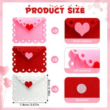 Valentine'S Day Felt Envelope Bulk, 24-Pack Heart Love Envelopes, Mini Table Scatter Decor For Wedding Party Anniversary