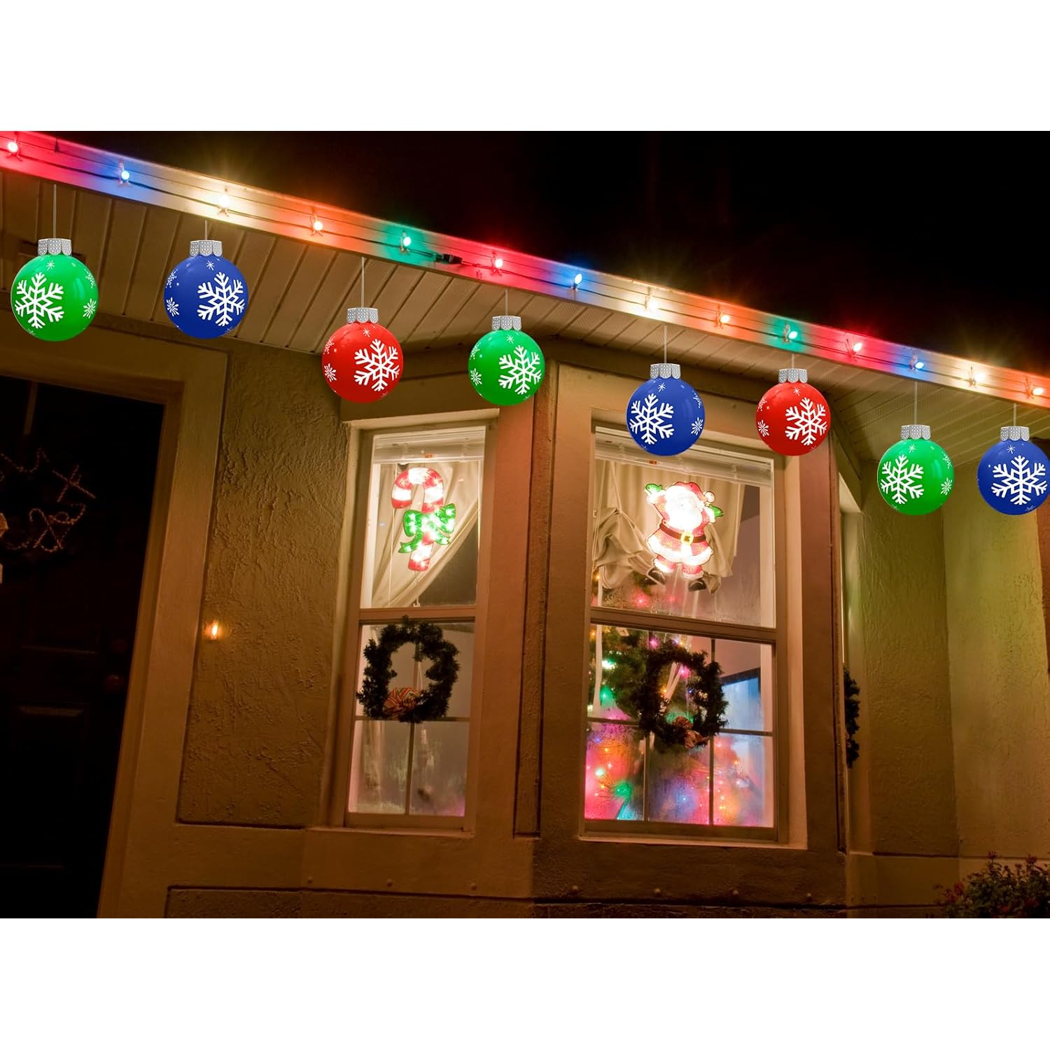 12 Pcs Outdoor Christmas Decorations, Large Inflatable Balls For Yards, Lawns, Porches, Gardens, Front Doors Or Windows