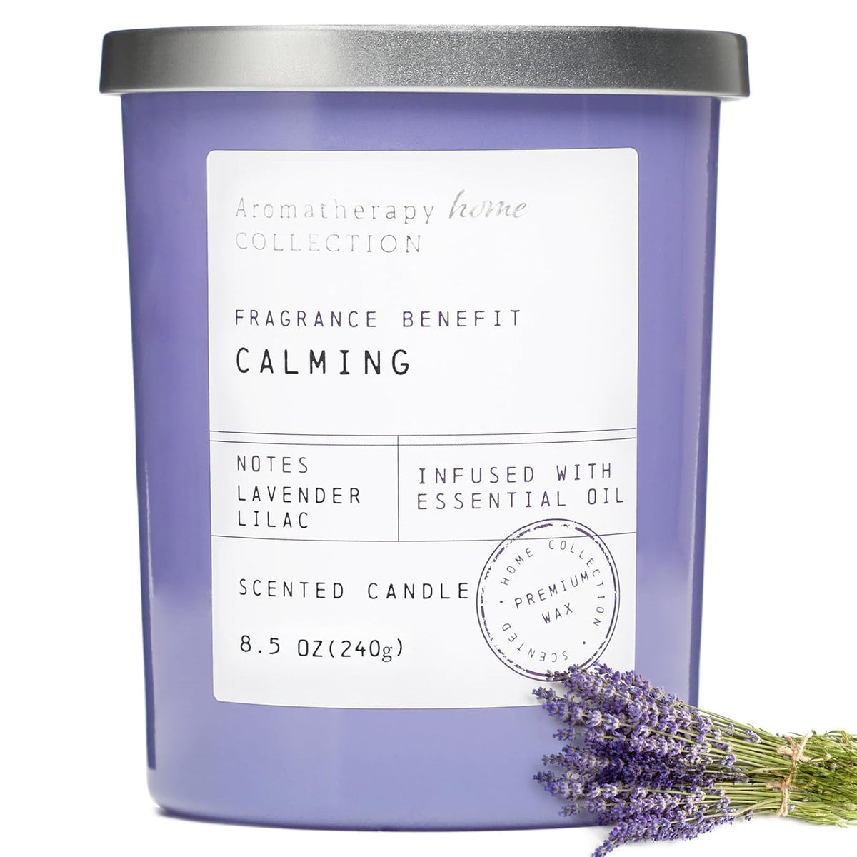 Lavender & Lilac Scented Candles - Spring Candles - Natural Soy Wax Purple Candles For Home Scented,Candle Gift For Women & Men,8.5Oz