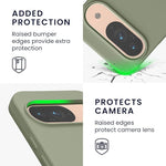 Pixel 9/9 Pro Case, TPU Silicone, Soft Finish, Slim Protective, Gray Green