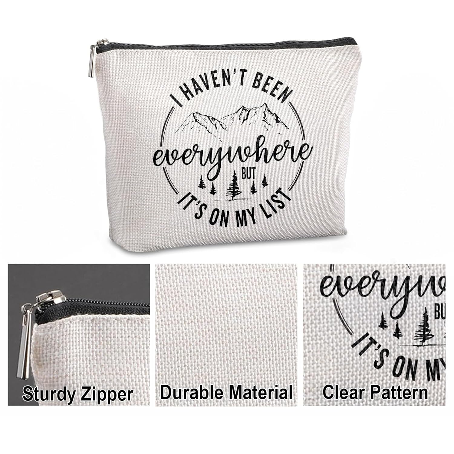 Travel Gifts For Women – 7Oz Scented Candle & Makeup Bag | Unique Gift For Women, Relaxing Aromatherapy, Stylish Cosmetic Bag For Travelers, Travel Christmas Gifts