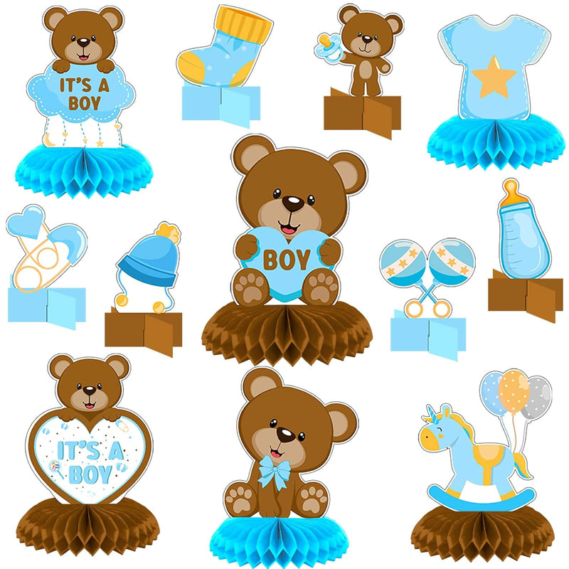 12 Pcs Bear Centerpieces For Tables Bear Honeycomb Centerpiece Baby Sh