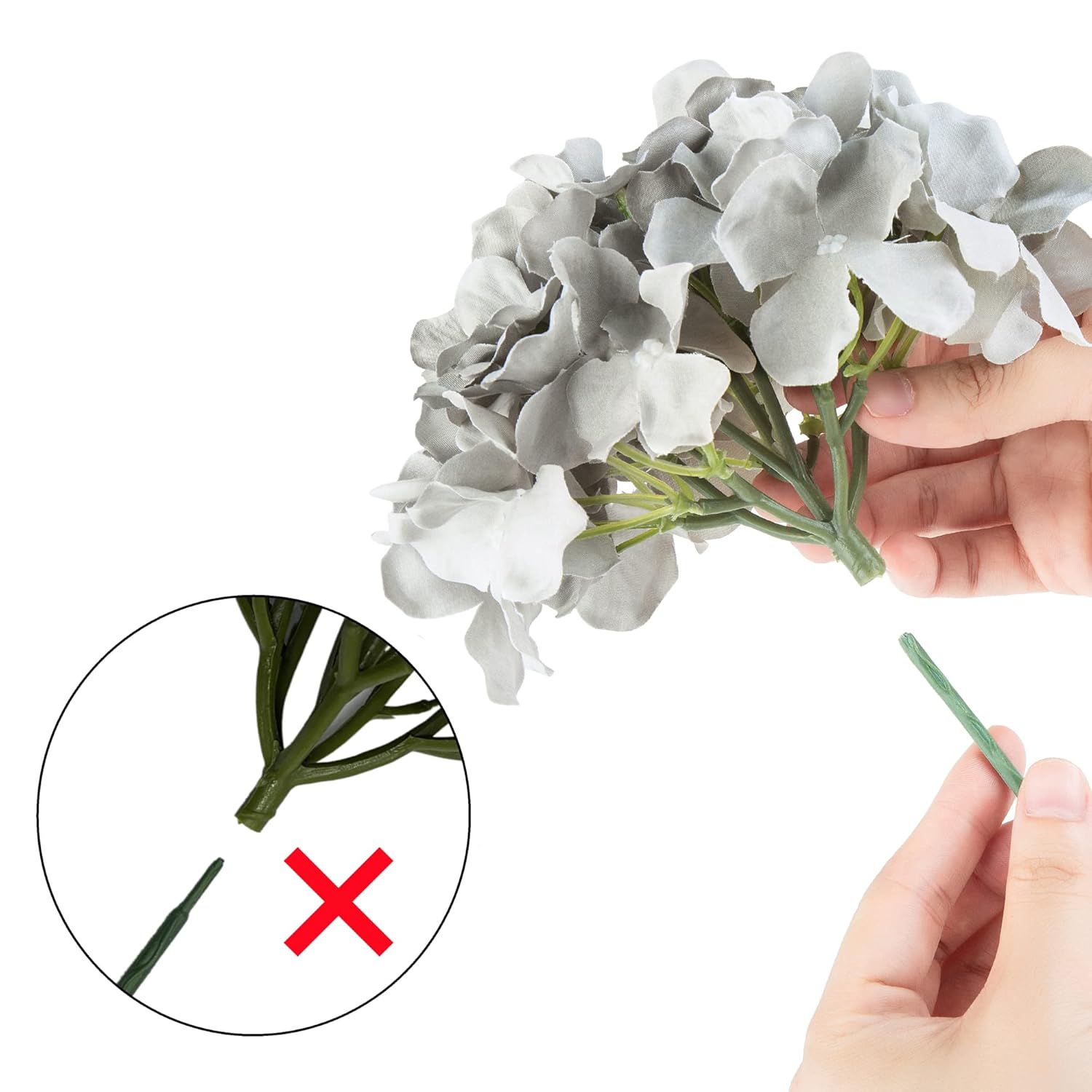 Silk Hydrangea Fake Flower 10Pcs Diy Floral Artificial Flower With Stems For Wedding Office Shower Decor Hotel Banquet Home Decor (Grey)