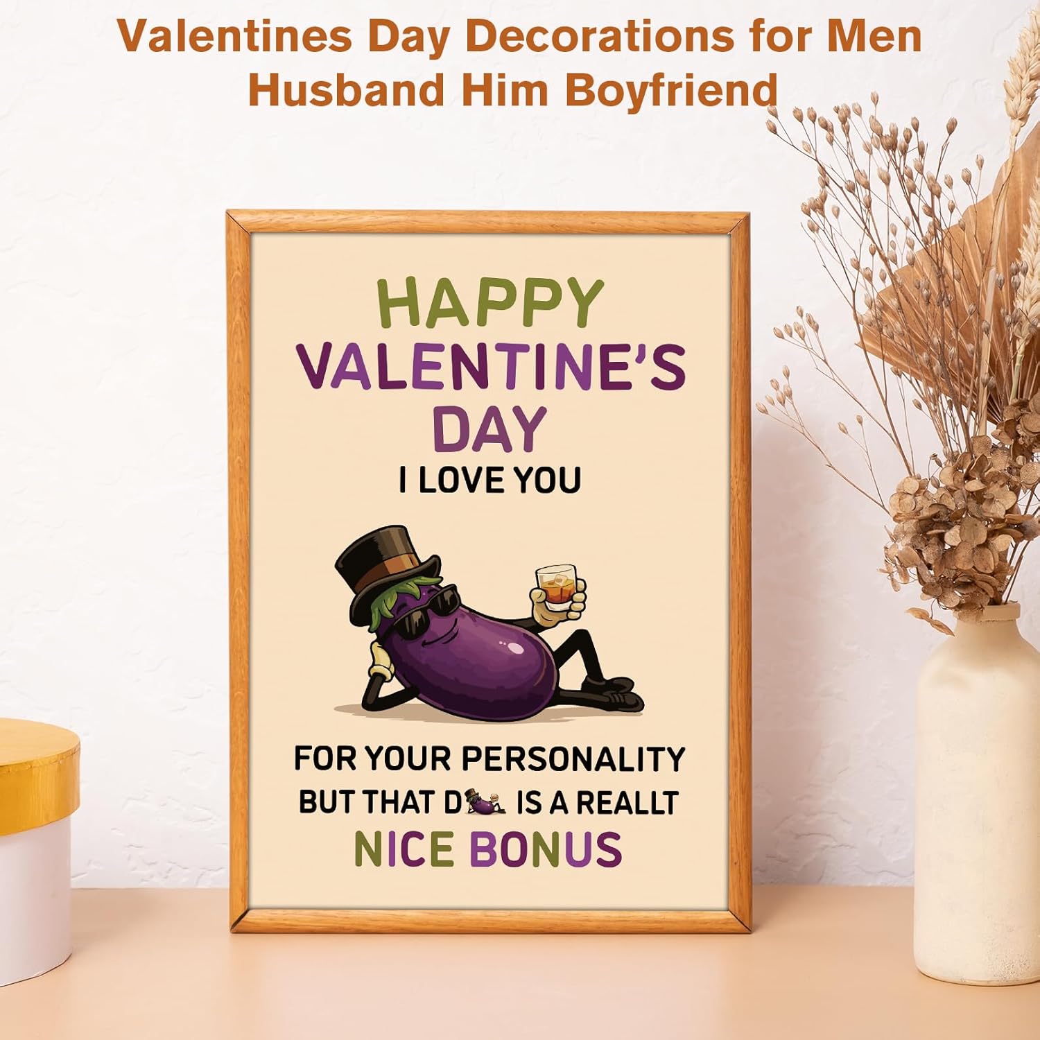 Happy Valentines Day Card Gifts Decorations For Him Men Husband Boyfriend, Mens Husband Valentine'S Day Cards Gifts Decor Ideas Funny Unique