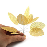 Silk Leaf 200Pcs Golden Artificial Leaves Diy Corsage Boutonniere Accessory For Diy Wedding Party Decor