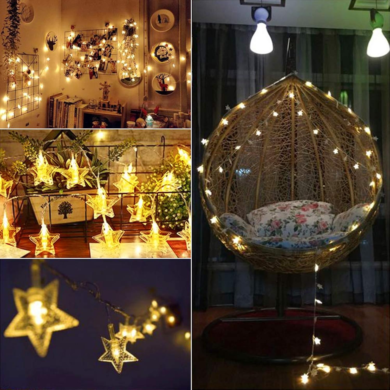 Star String Lights Battery Operated 40 Led 19.6Ft Twinkle Little Star Lights Indoor Starry Fairy Lights Warm White For P