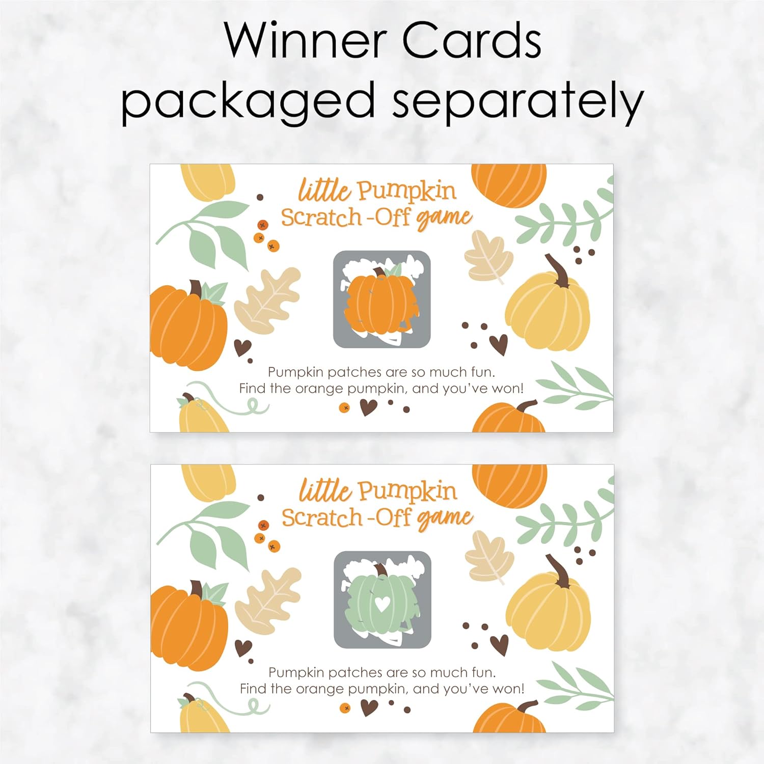 Big Dot of Happiness Fall Baby Shower Games - Little Pumpkin Theme Scratch Off Cards with 22 Cards, Autumn Baby Celebration Party Supplies, Neutral Party Activities, Fall 1st Birthday Party Decor