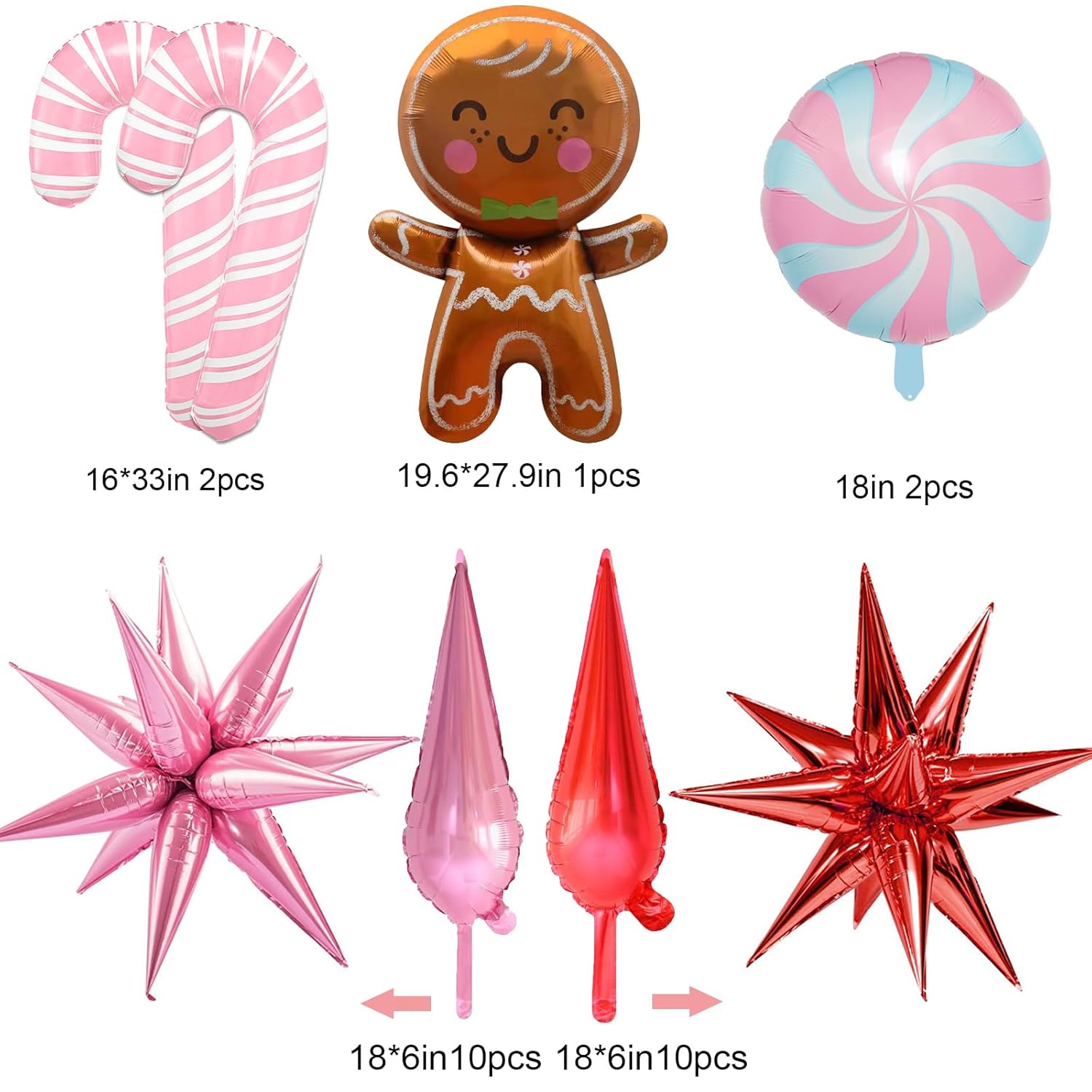 Christmas Balloon Garland Arch Kit With 143 Pcs Xmas Pink Green Red Balloons Cane Candy Foil Balloons For Christmas Party Decorations Xmas New Year Birthday Party Supplies