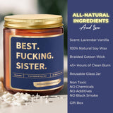 Best Sister Birthday Gifts From Sisters Or Brothers - Funny Birthday Candle For Women - Unique Present Idea For Her From Brother For Big Sis For Christmas, Mother'S Day - Lavender Vanilla Candle, 9Oz