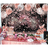 Black Pink Glitter Backdrop 7x5ft Balloon Party Photography Banner