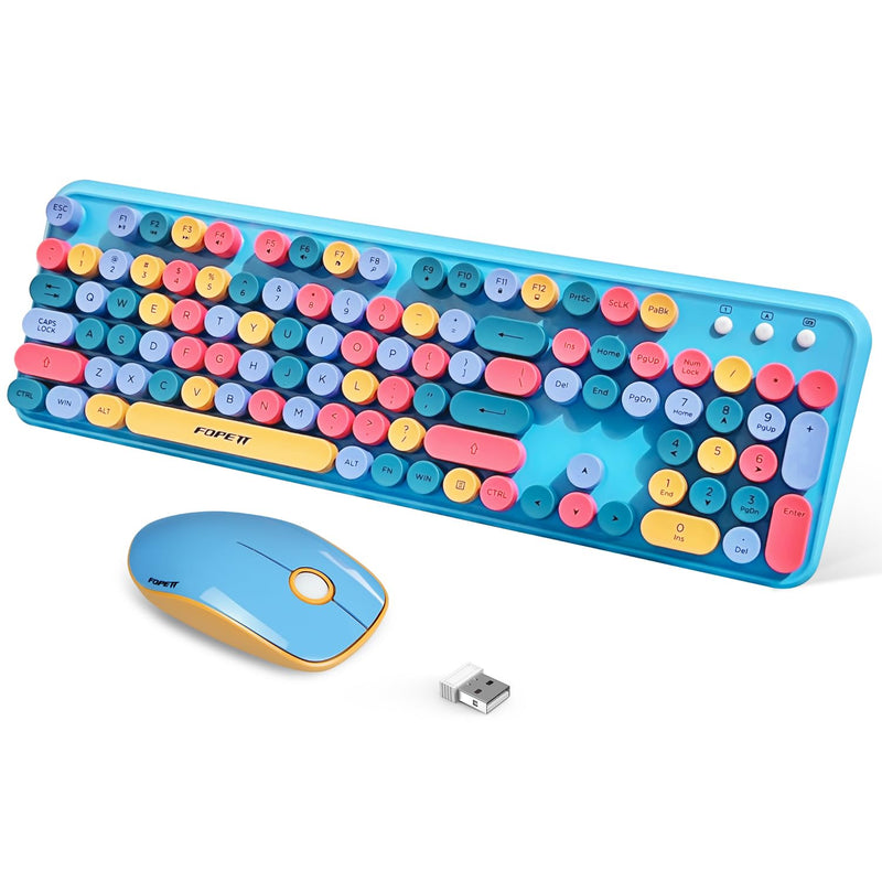 2.4Ghz Wireless Keyboard And Mouse Set With Switch Button - Full-Size Keyboard