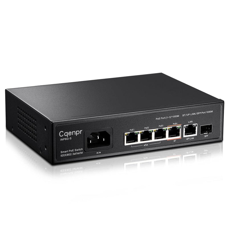 6 Port Full Gigabit Poe Switch, 4 Gigabit Poe+, 1G Uplink, 1Sfp Slot, Unmanage