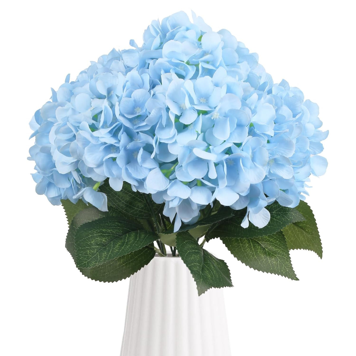 18.8 In Light Blue Hydrangea Flowers, 2Pcs Silk Artificial Flowers Large Faux Hydrangea Bouquets For Home Wedding Decor Table Centerpieces Floral Arrangements (Light Blue)