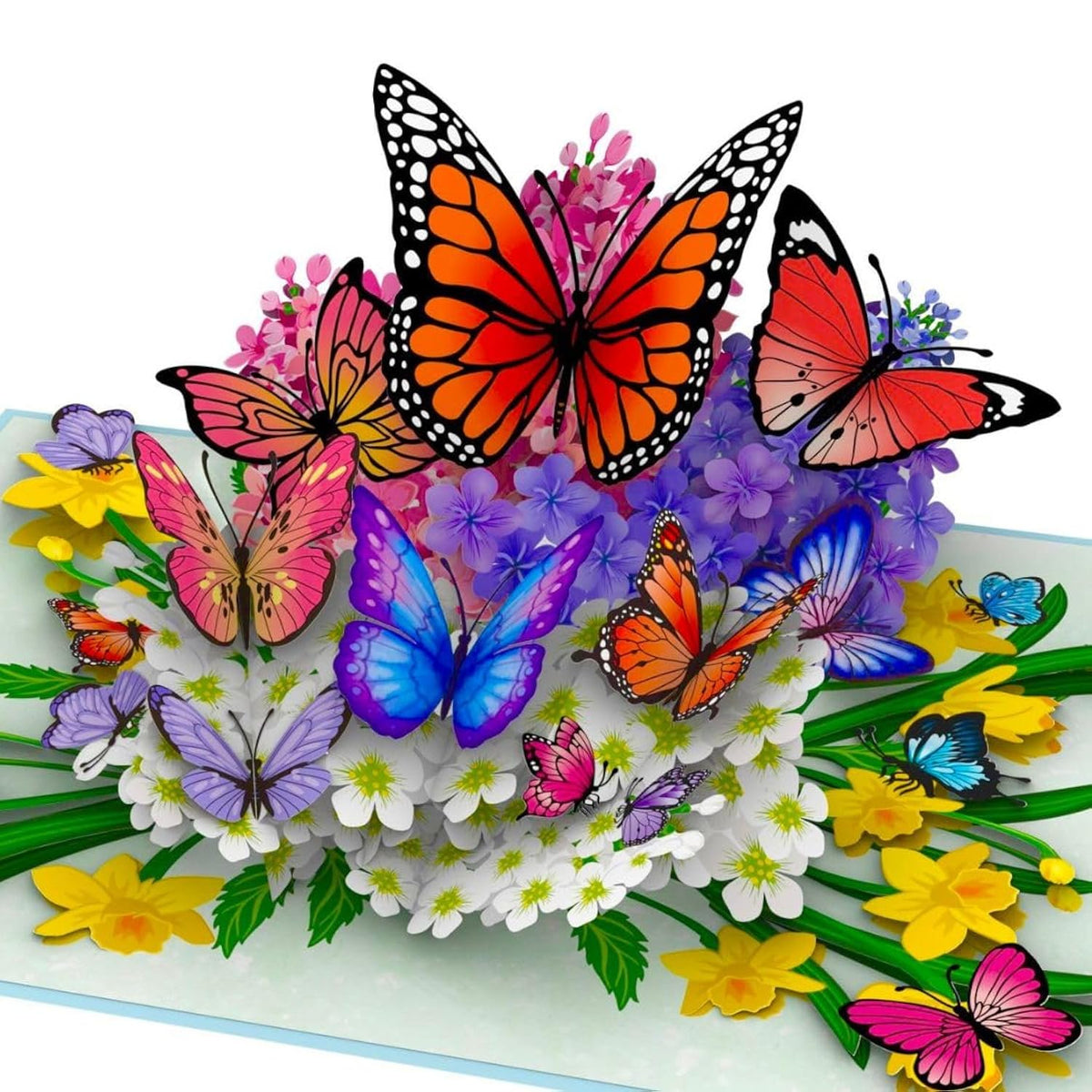 Butterflies In Nature Pop Up Card - 3D Butterfly Card For Wife, Husband, Girlfriend, Mom, Dad, Mother, Father (Birthday Card, Get Well, Thank You, Anniversary)