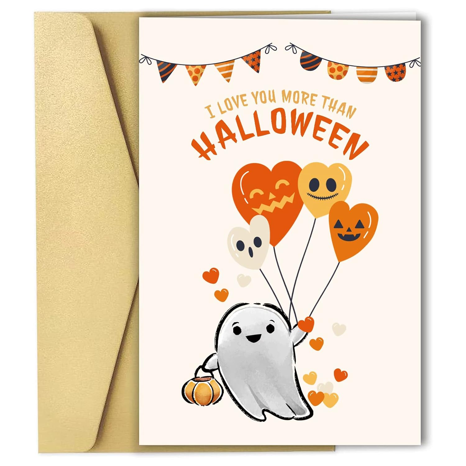 Cute Halloween Love Card, Anniversary Card, Vintage Halloween Card, Valentines Day Card, I Love You More Than Halloween
