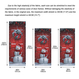 Christmas Snowman Door Cover, Stretch Fabric Backdrop Porch Covers For Home Party Holidays Decoration, 35X79 In