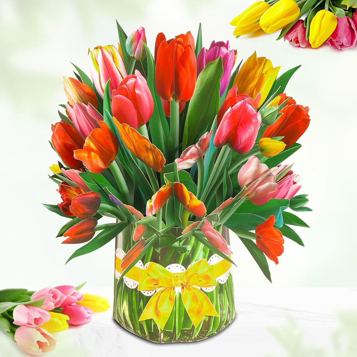 Pop Up Flower Cards, Paper Flowers Bouquet Popup Greeting Cards With Blank Notes And Envelope, 3D Cards For All Occasion For Birthday, Mother'S Day, Anniversary, Graduation, Get Well