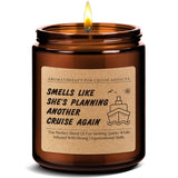 Funny Cruise Lover Travel Enthusiast Candle Gift For Women, Men - Bon Voyage Gift For Cruise Addict - Cruise Crew Appreciation, Birthday, Christmas, Retirement, Graduation Present