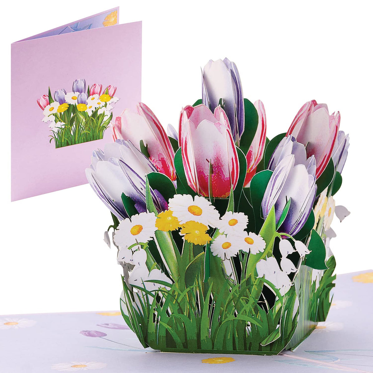 Tulips Flower Bouquet Popup Card - 3D 5 X 7' Popup Birthday, Mother'S Day, Anniversary, Thinking Of You, Thank You Card