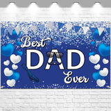 Happy Father's Day Banner Decoration Backdrop Best DAD Ever Blue