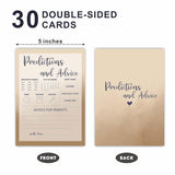Baby Shower Prediction And Advice Game Kit - 30 Khaki Double Side Fill-In Game Cards For Baby Boy & Girl - Gender Reveal, Baby Announcement, Gender Neutral, Party Favor & Decorations - F2