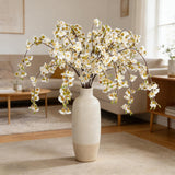 4Pcs 46Inch Hanging Artificial Cherry Blossom Flower Branches Silk Cherry Blossom Flowers Long Stem For Spring Wedding Home Party Table Centerpieces Indoor Outdoor Decor?White?